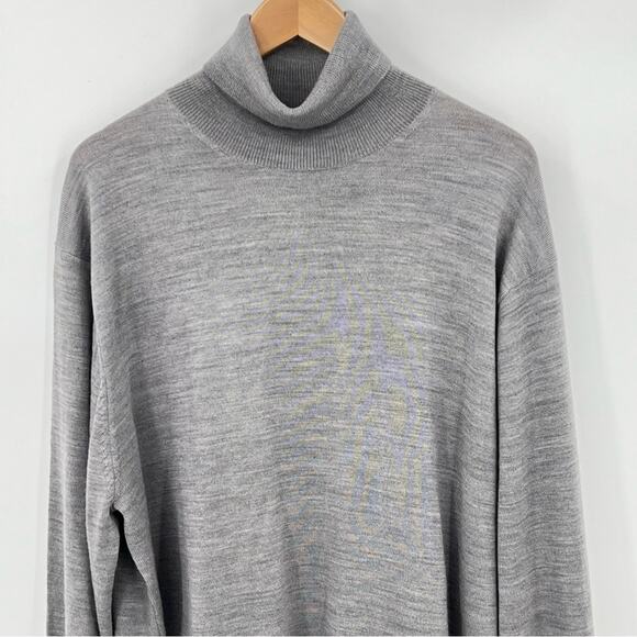 Linea Uomo sweater men's XXL wool blend rib knit turtleneck - Picture 2 of 7